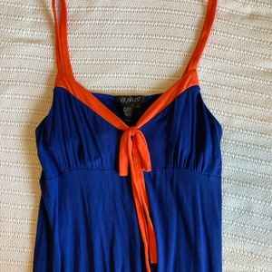 Venus Orange Blue Tie Bow Top
